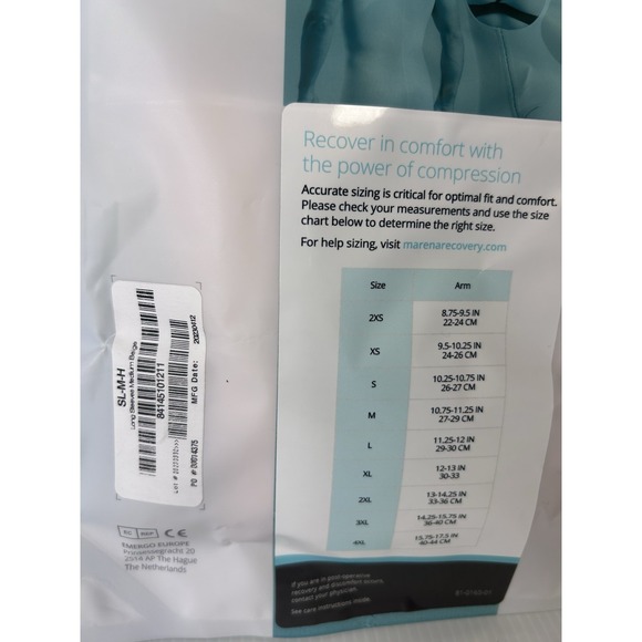 Marena Recovery SL Full-Length Compression Sleeves Size Medium Beige NEW - Picture 3 of 5